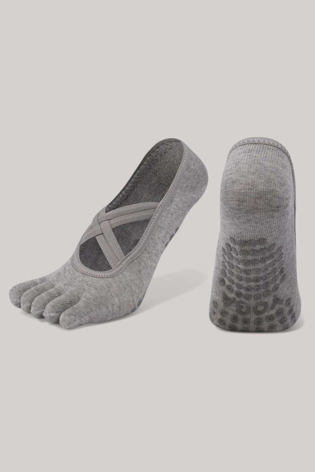 Chaussettes Pilates | 5 doigts Gris / 35-40