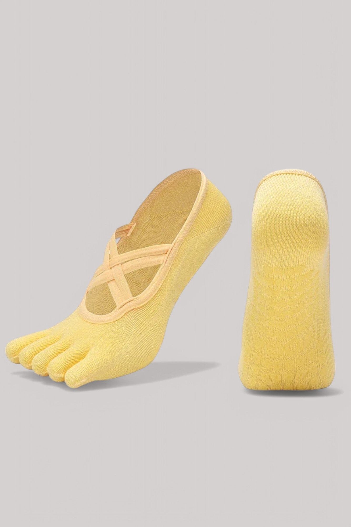 Chaussettes Pilates | 5 doigts Jaune / 35-40