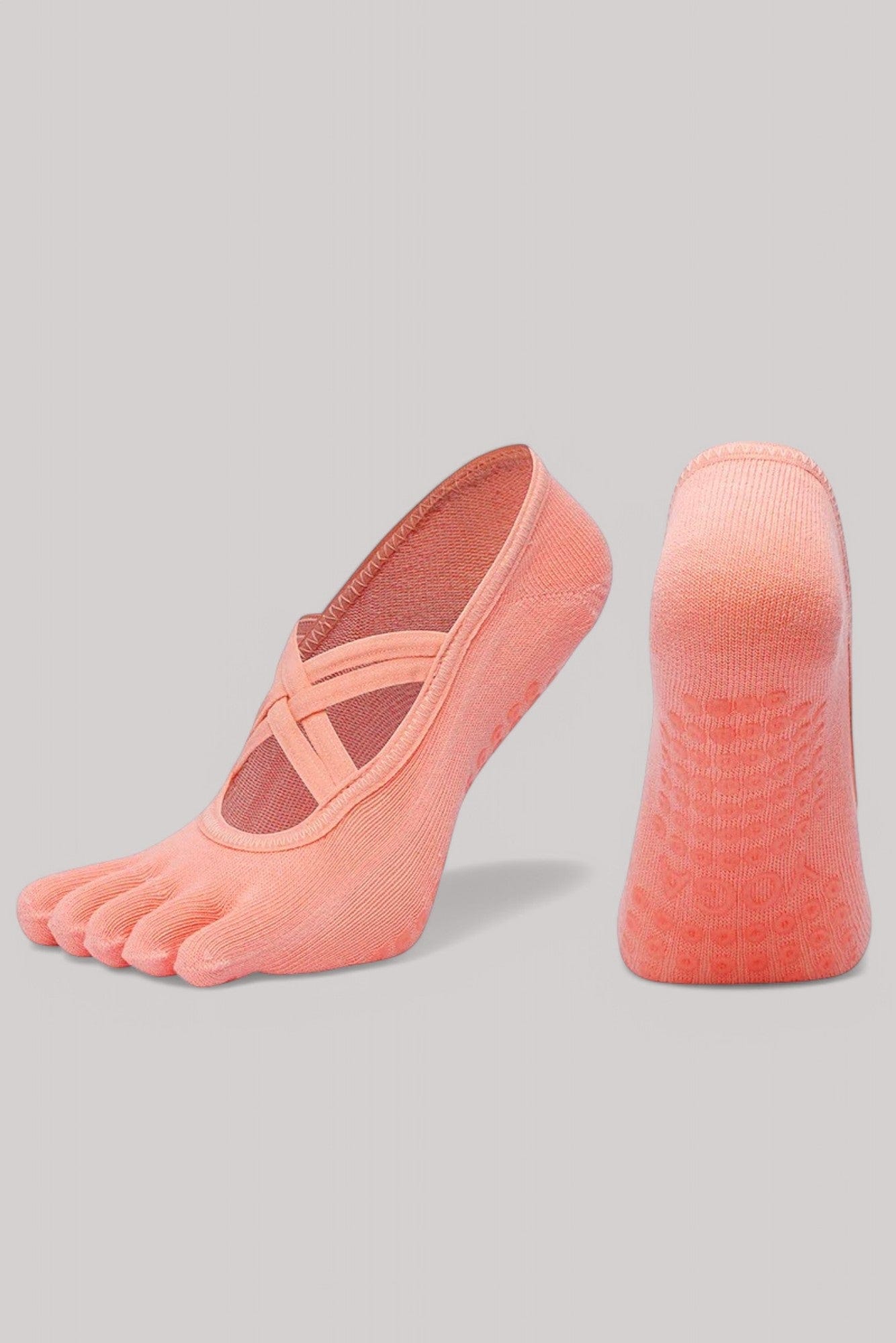 Chaussettes Pilates | 5 doigts Saumon / 35-40