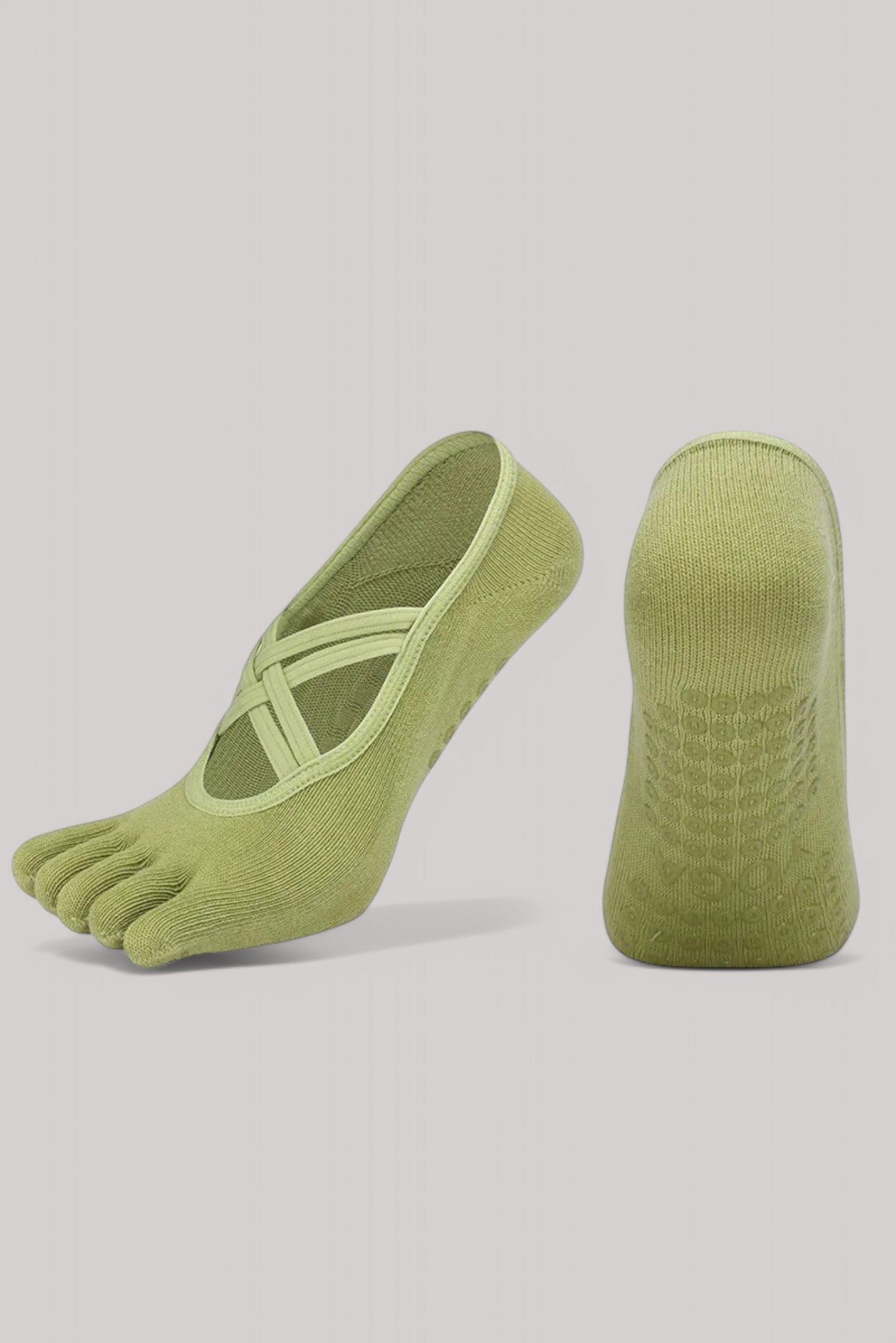 Chaussettes Pilates | 5 doigts Vert / 35-40