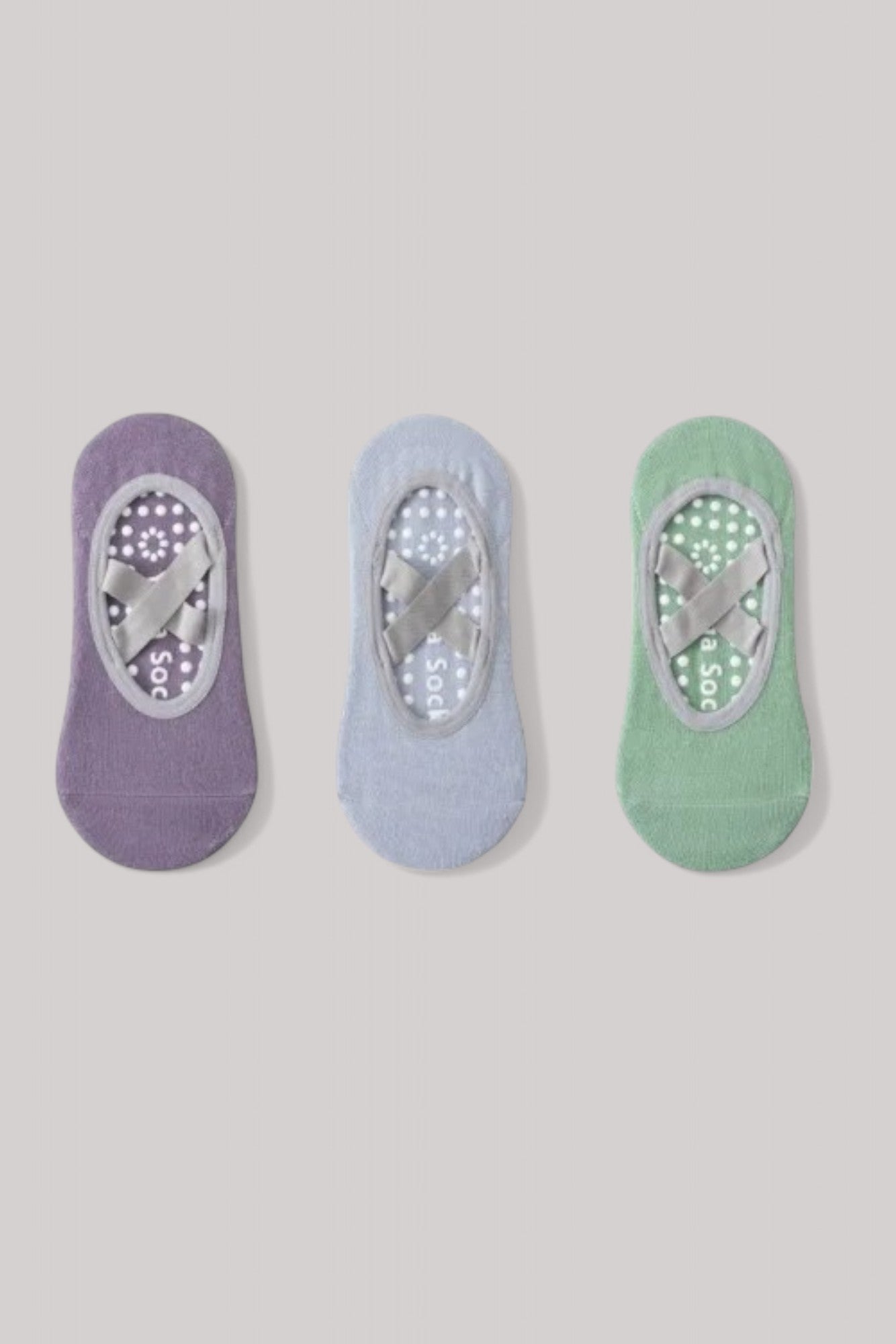 Chaussettes Pilates | Courtes Violet/Bleu/Vert / 35/40