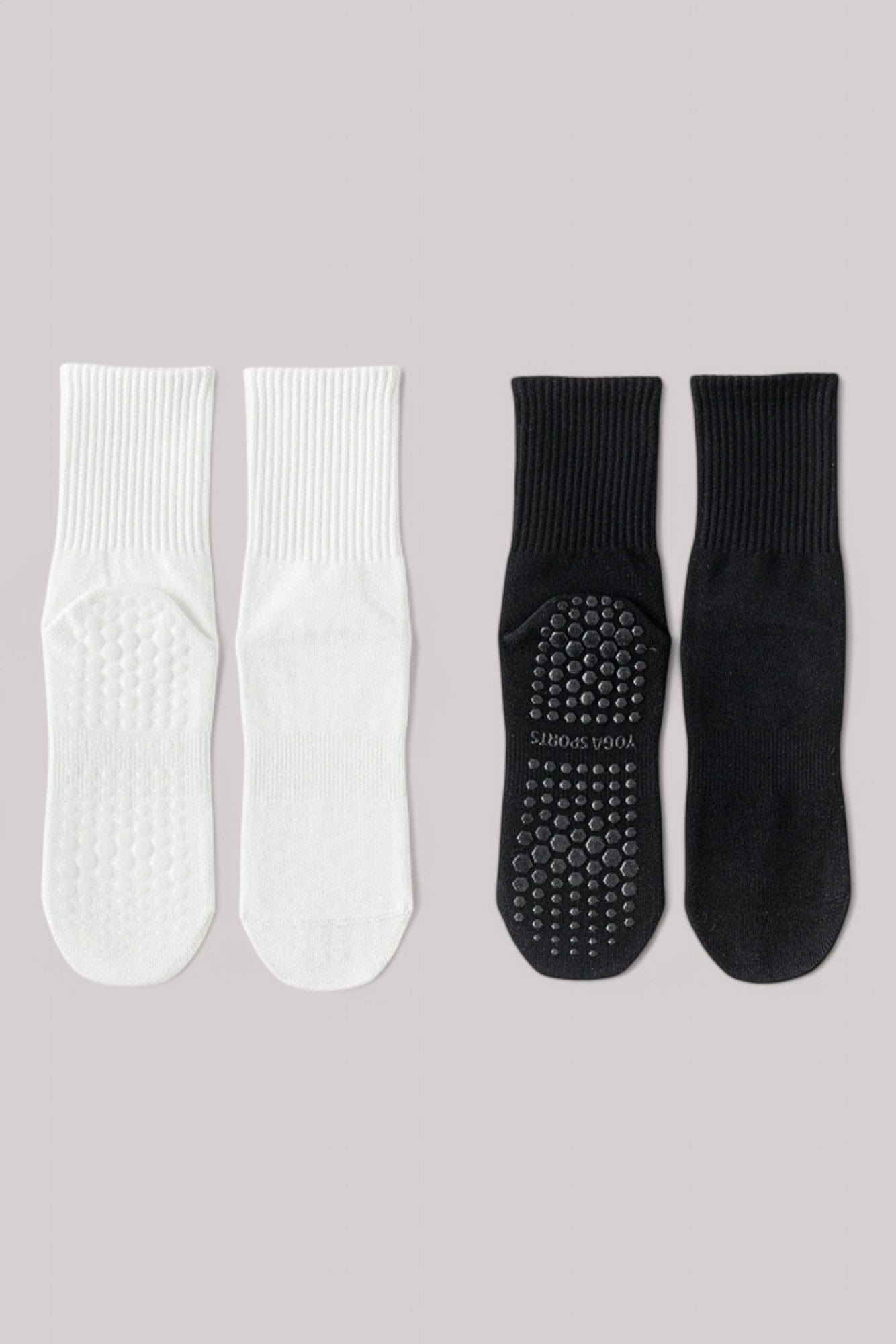 Chaussettes Pilates | Longue Blanc / Noir