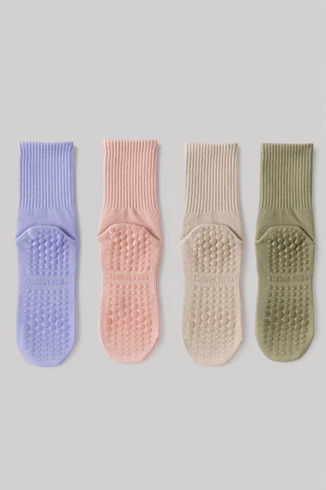 Chaussettes Pilates | Longue Mauve/Saumon/Beige/Vert