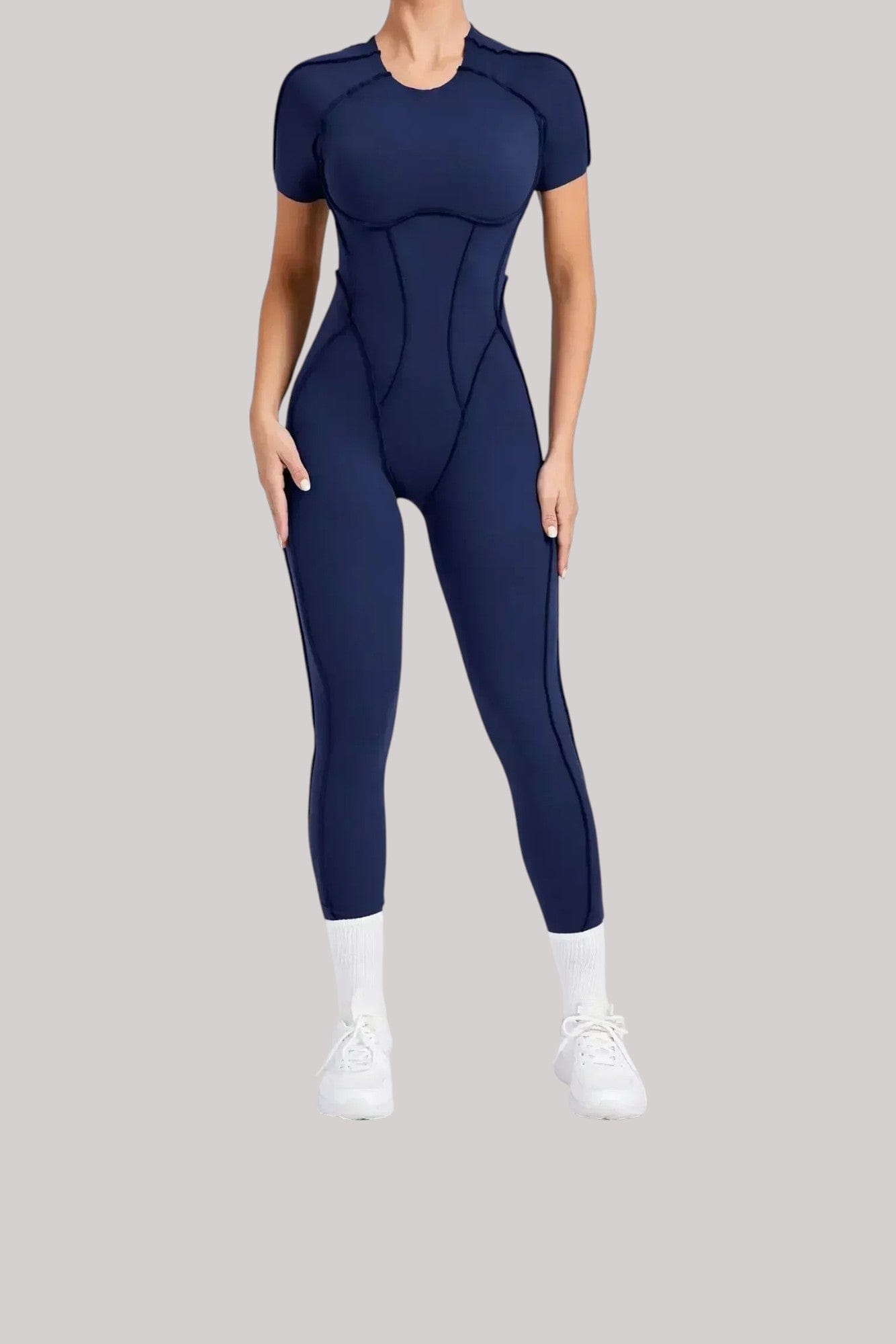 Combinaison Femme Manches Courtes | Couture Navy / M