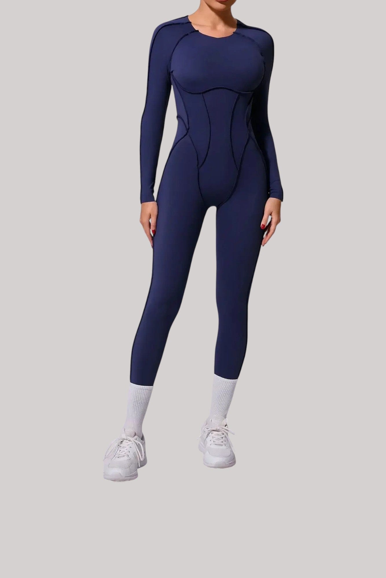 Combinaison Femme Manches Longues | Couture Bleu Navy / S