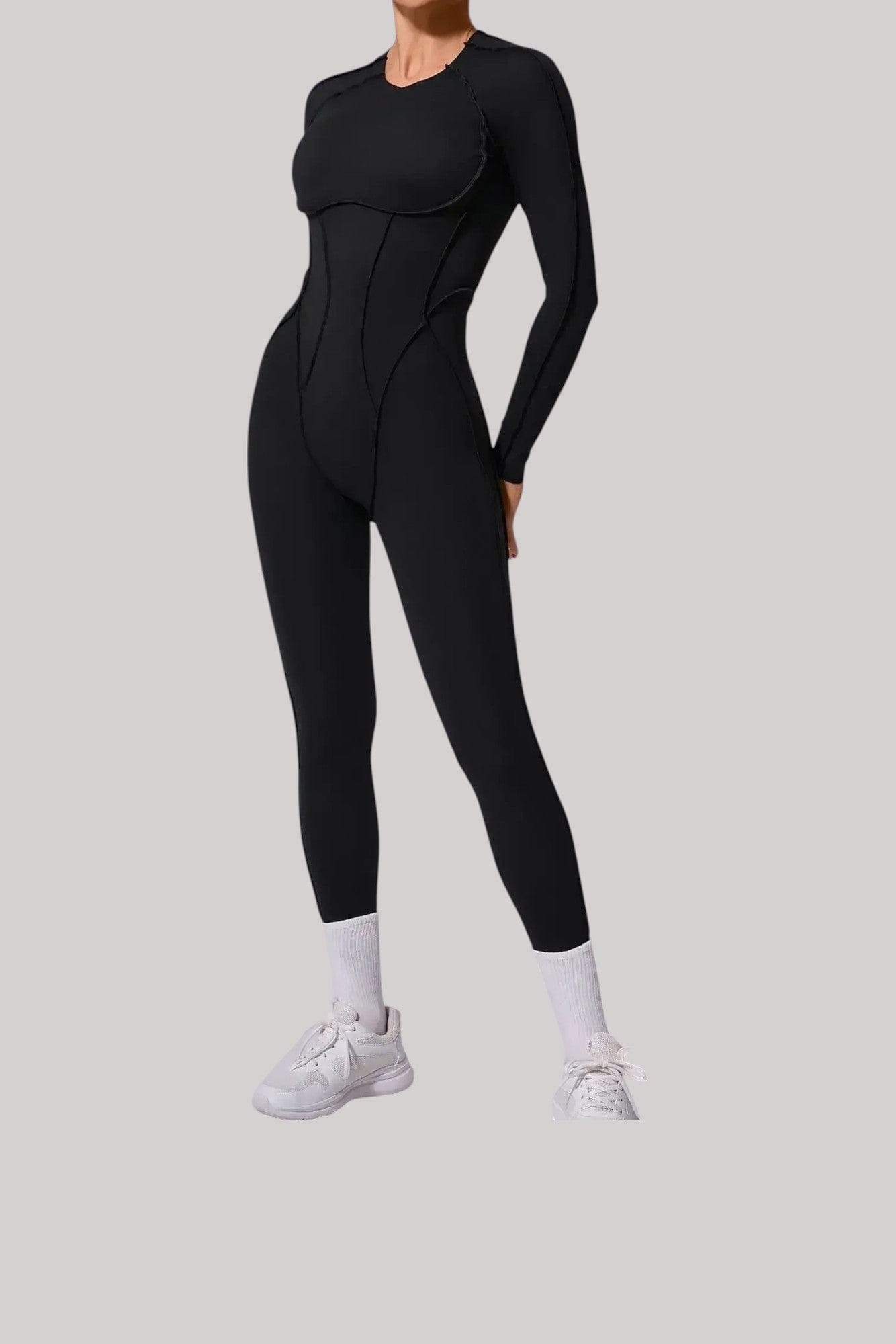 Combinaison Femme Manches Longues | Couture Noir / S