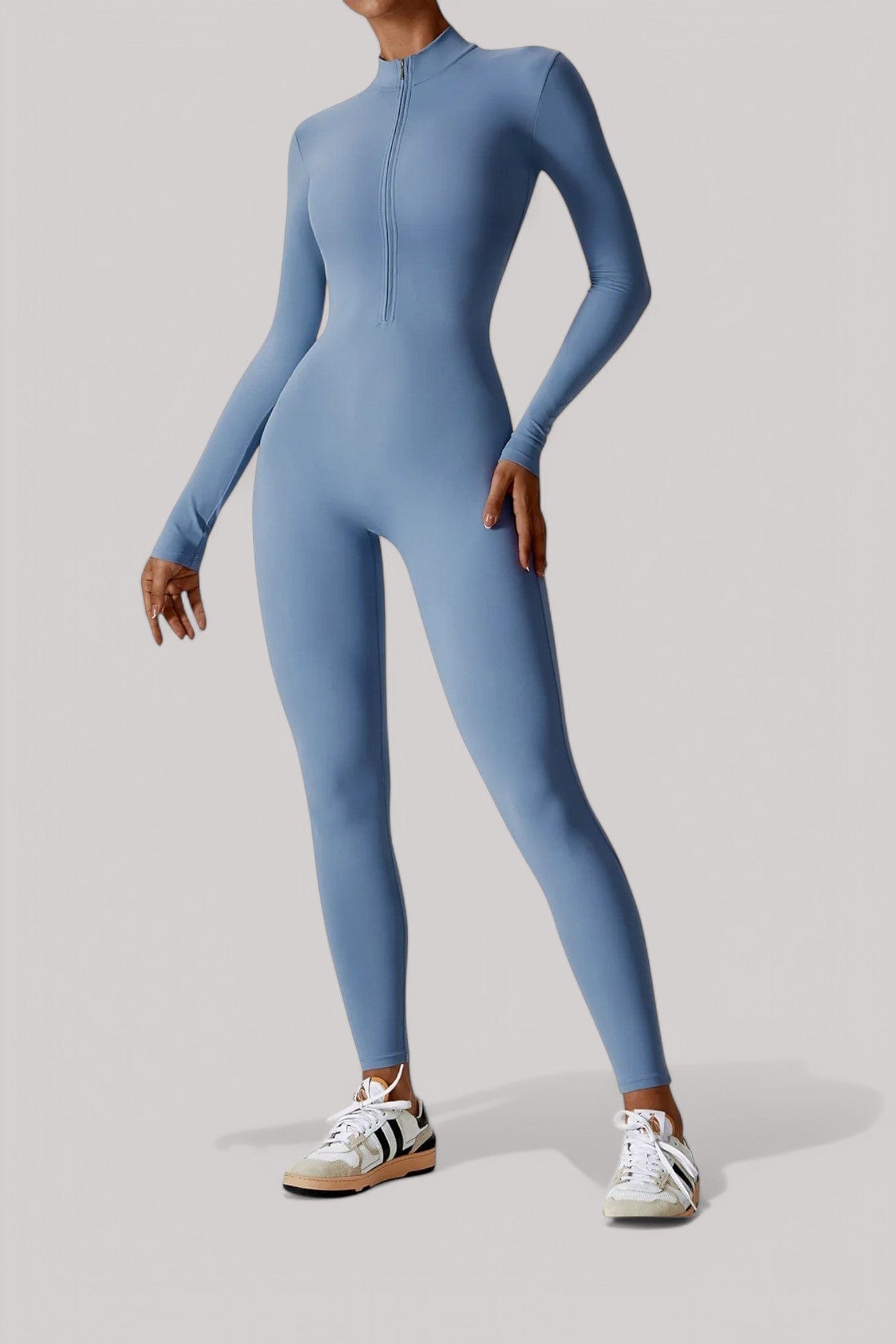 Combinaison Femme Manches Longues | Zip Bleu / S