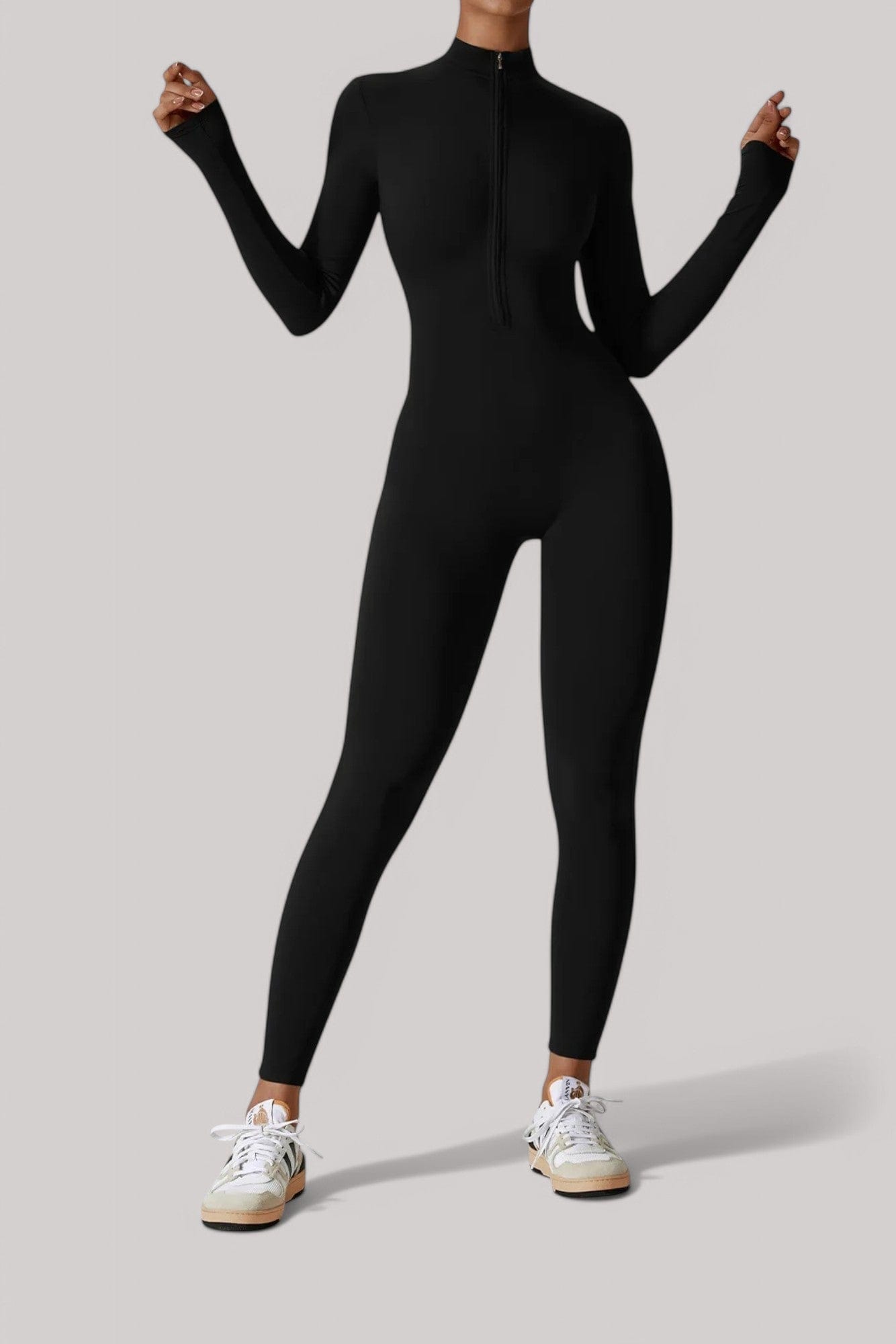 Combinaison Femme Manches Longues | Zip Noir / S