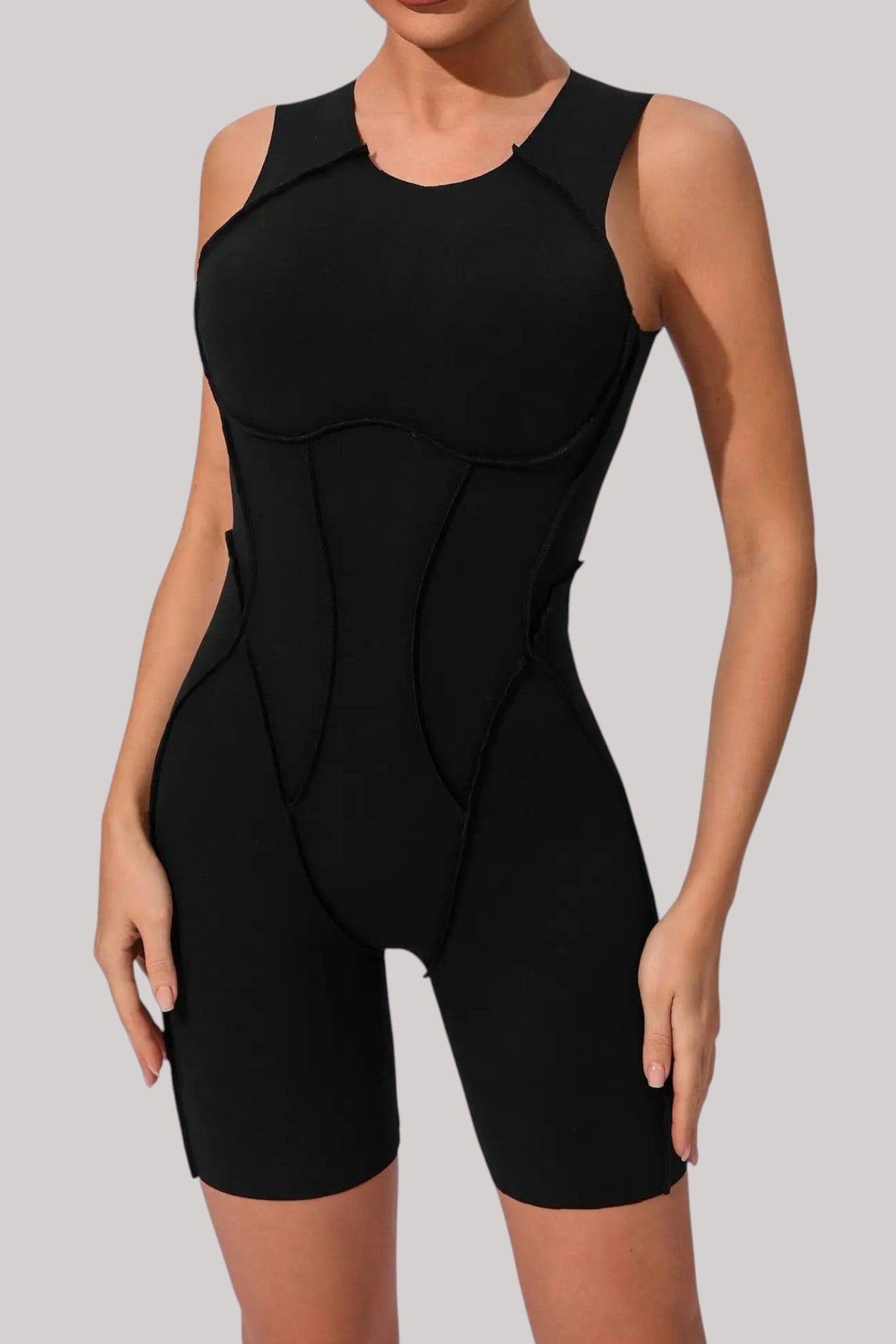 Combinaison Femme Sans manche | Couture Noir / S