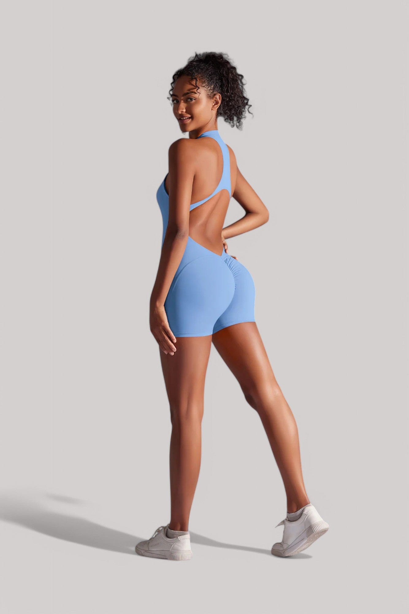 Combinaison Short Femme | Zip Bleu Ciel / S