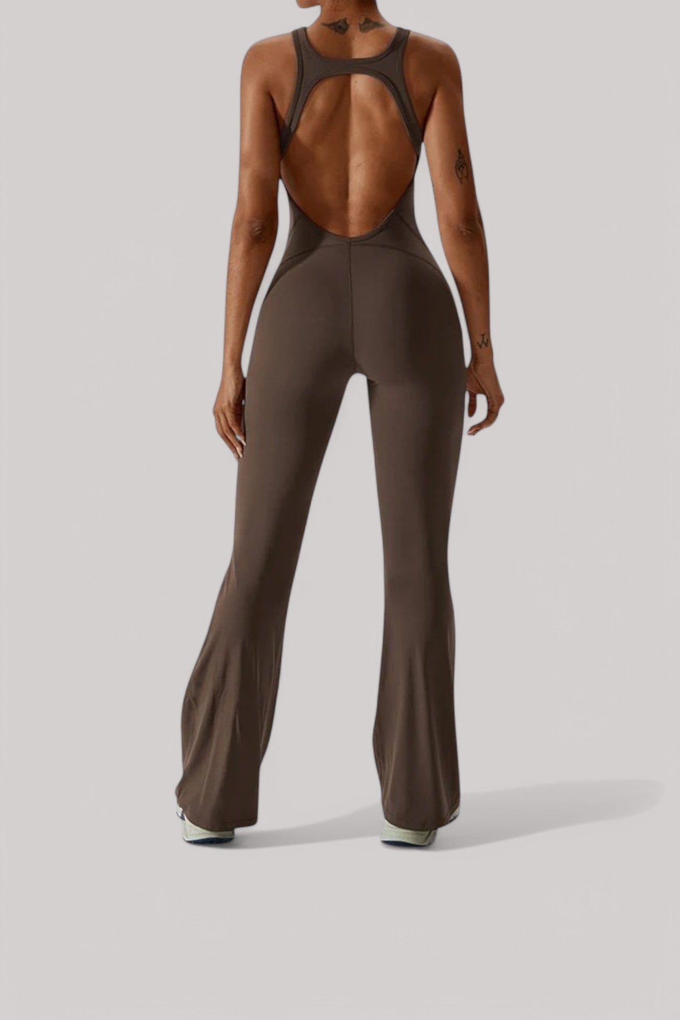 Combinaison Sport Femme | Dos Nu Marron / XS