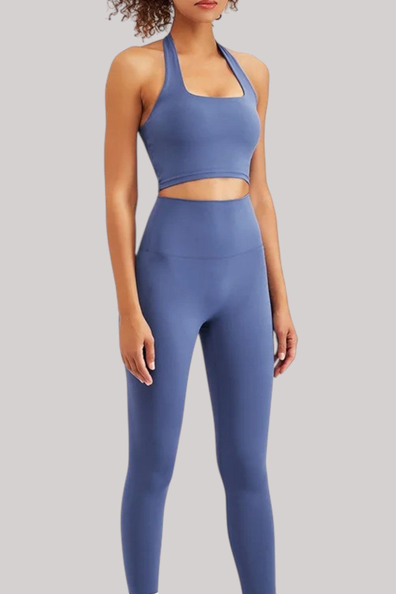 Ensemble Pilates – Legging + Brassière | Taille Haute Bleu / S