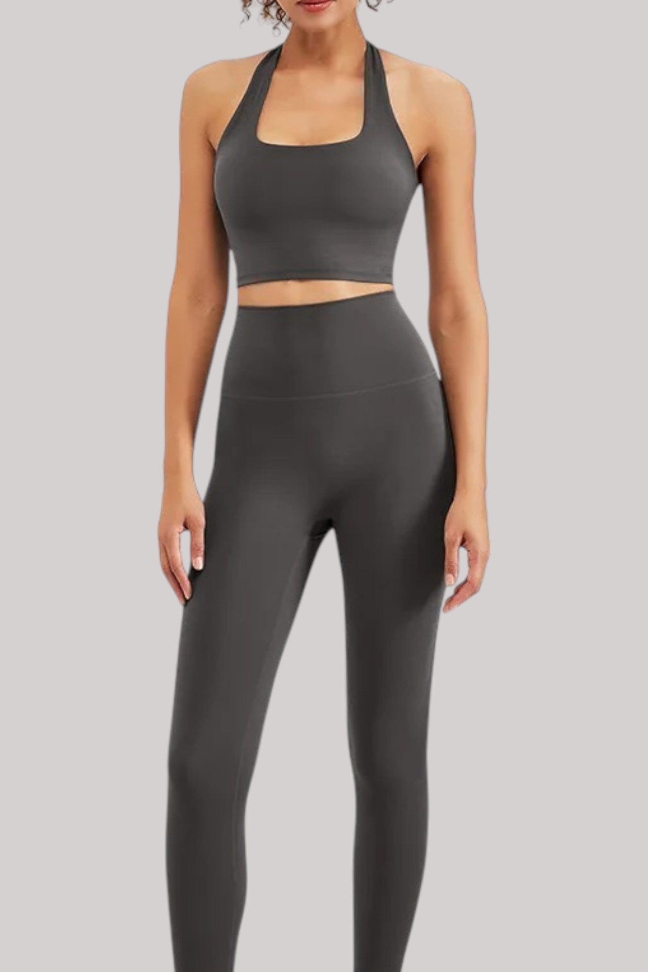 Ensemble Pilates – Legging + Brassière | Taille Haute Gris / S