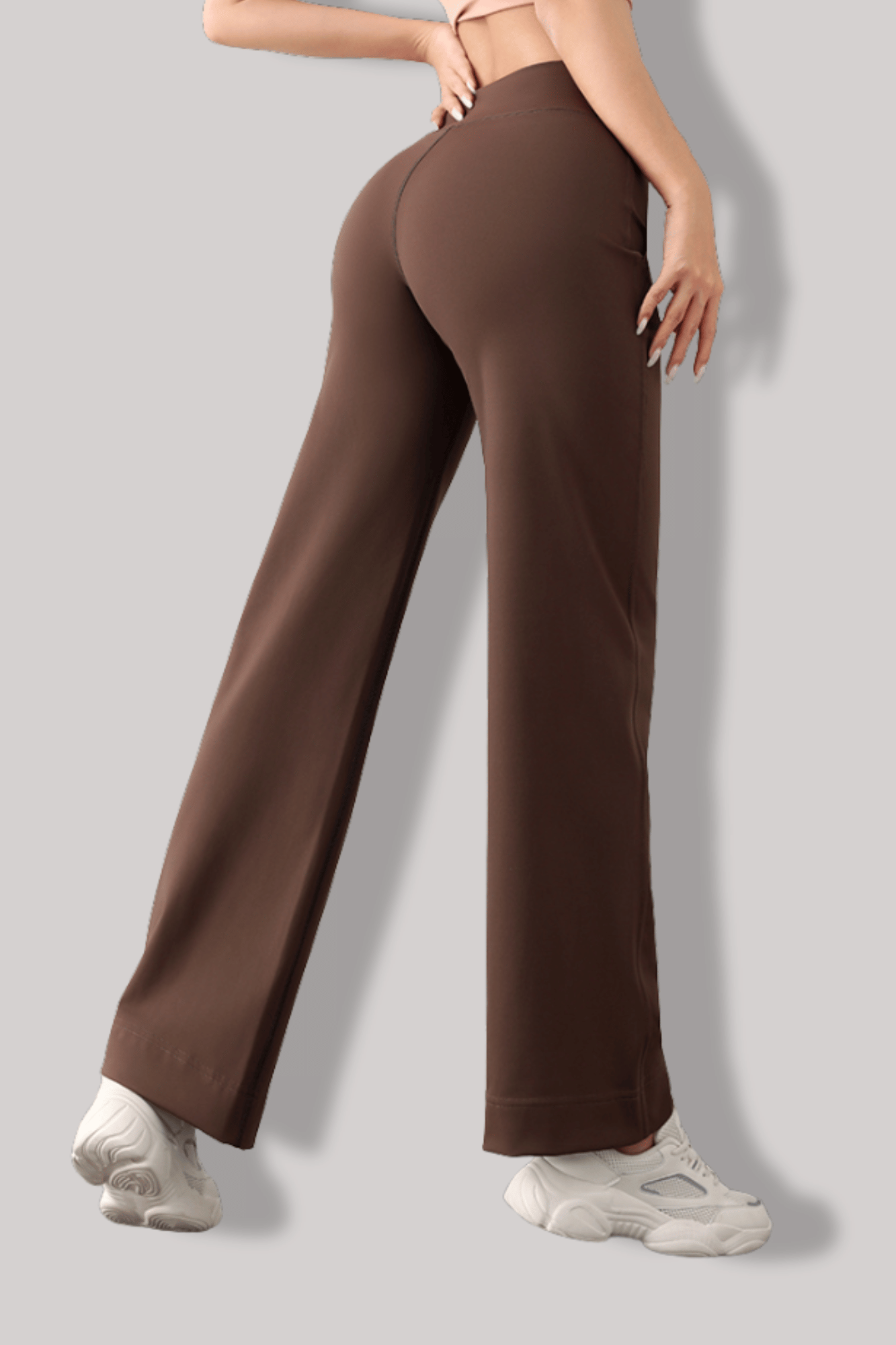 Pantalon Pilates Femme | Evasé Marron / S