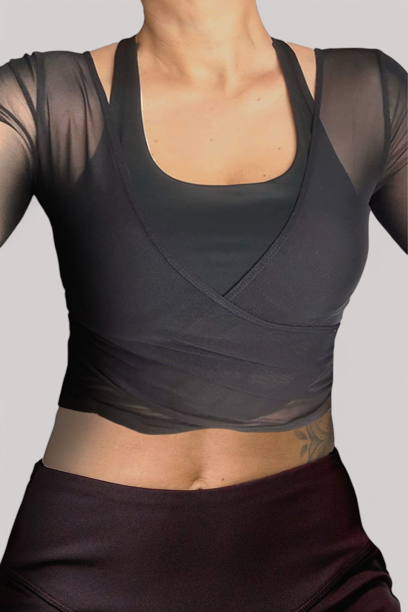 Tee Shirt Sport Femme - Manches Longues + Débardeur