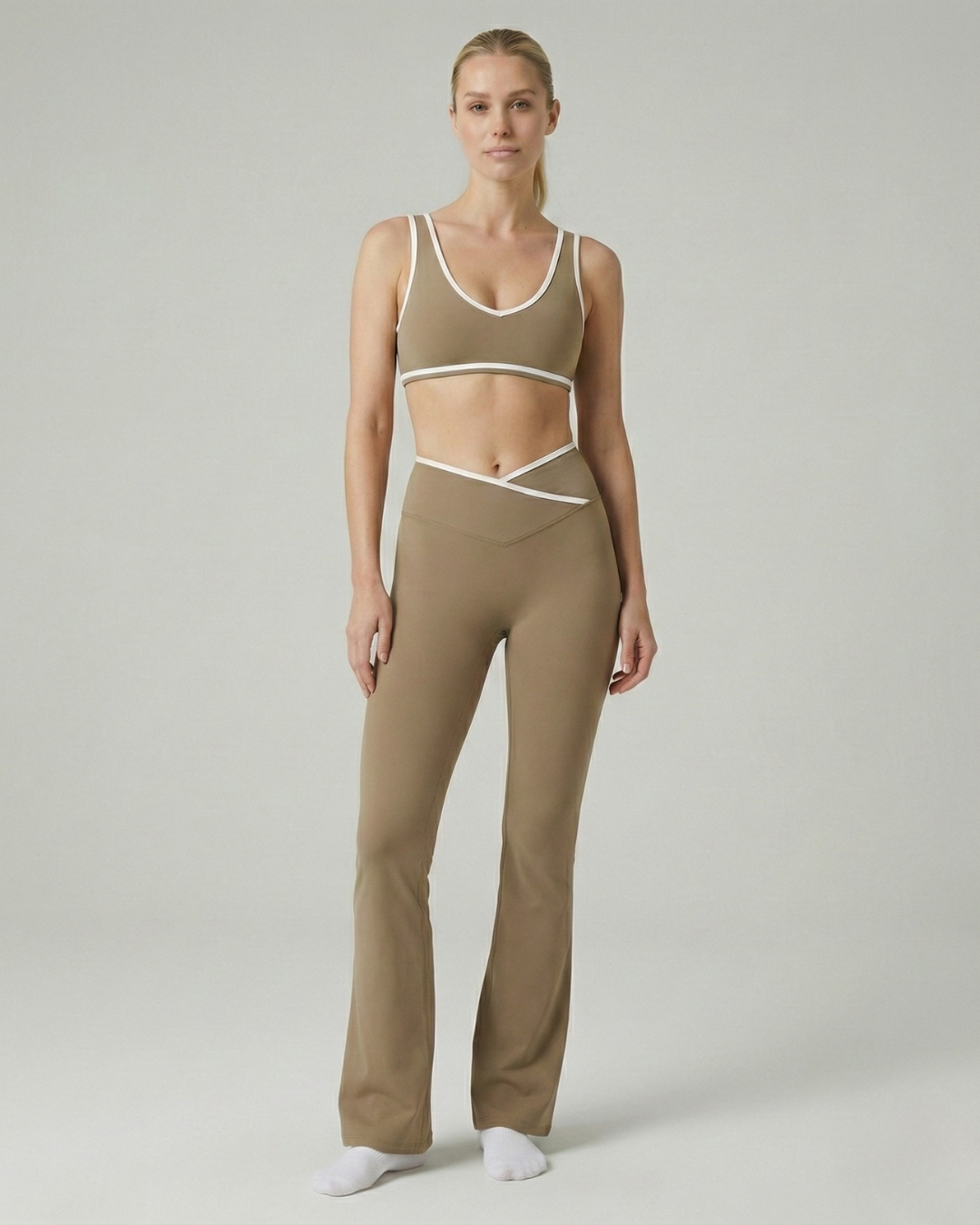 Ensemble sport femme – Legging + Brassière | Taille Croisée - Taiyoa