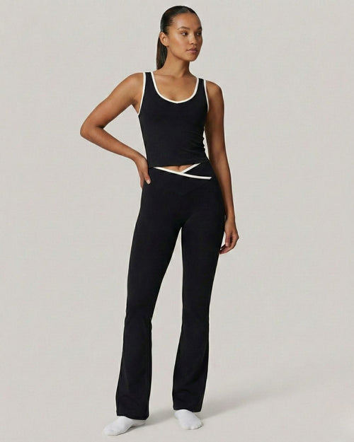 Ensemble sport femme – Legging + Débardeur | Taille Croisée - Taiyoa