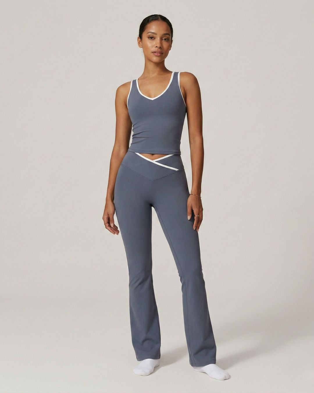 Ensemble sport femme – Legging + Débardeur | Taille Croisée - Taiyoa