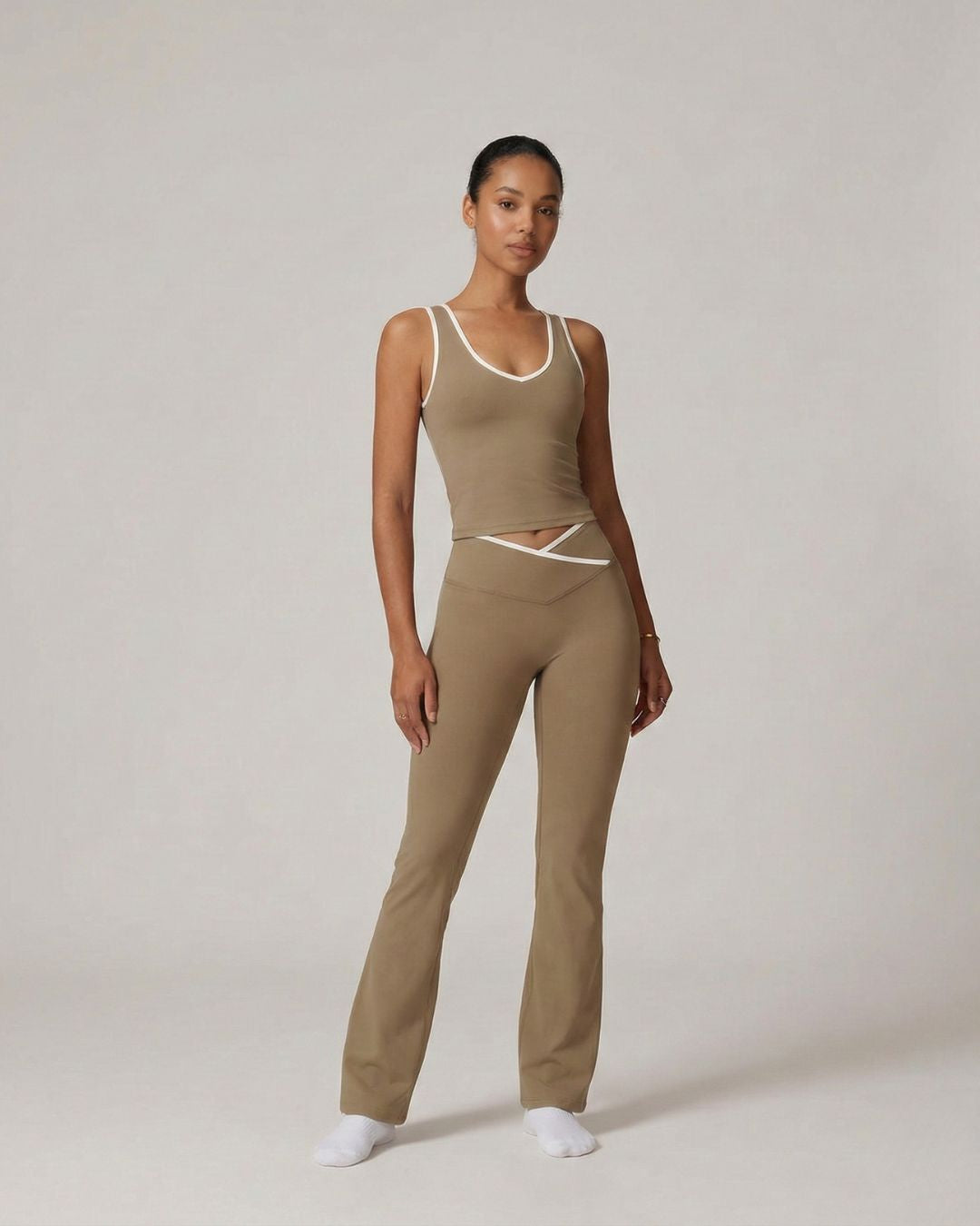 Ensemble sport femme – Legging + Débardeur | Taille Croisée - Taiyoa