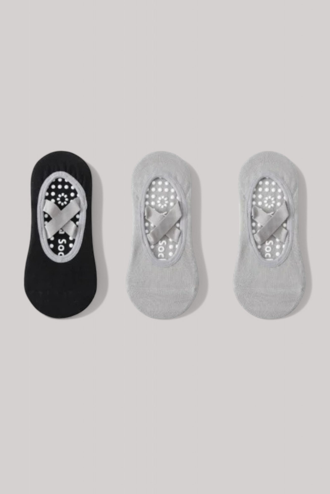 Chaussettes Pilates | Courtes Noir/Gris/Gris / 35/40