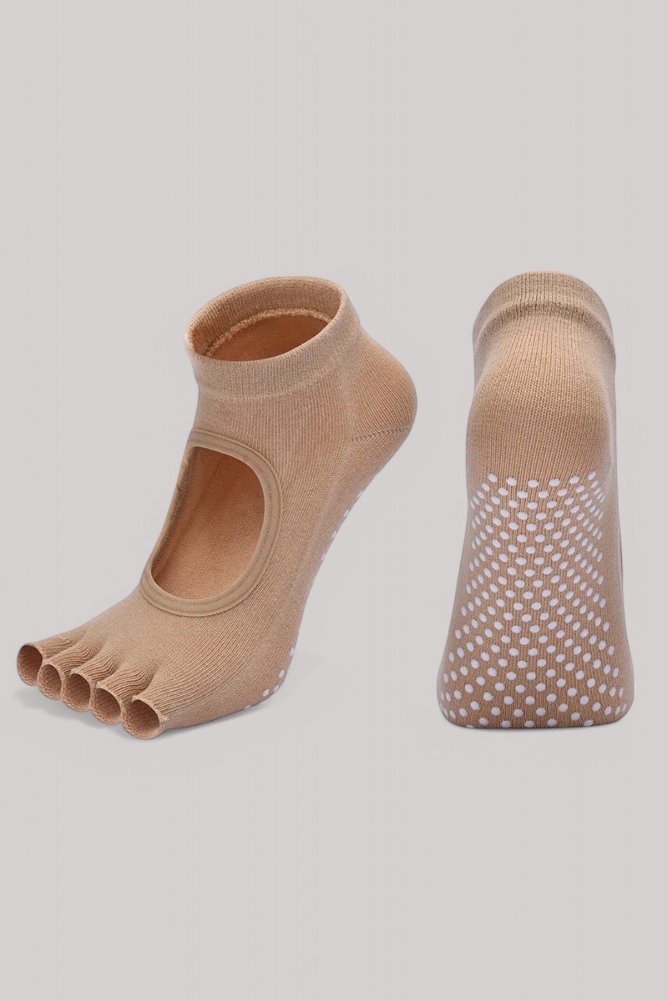 Chaussettes Pilates | Sans Doigts Camel / 35/40