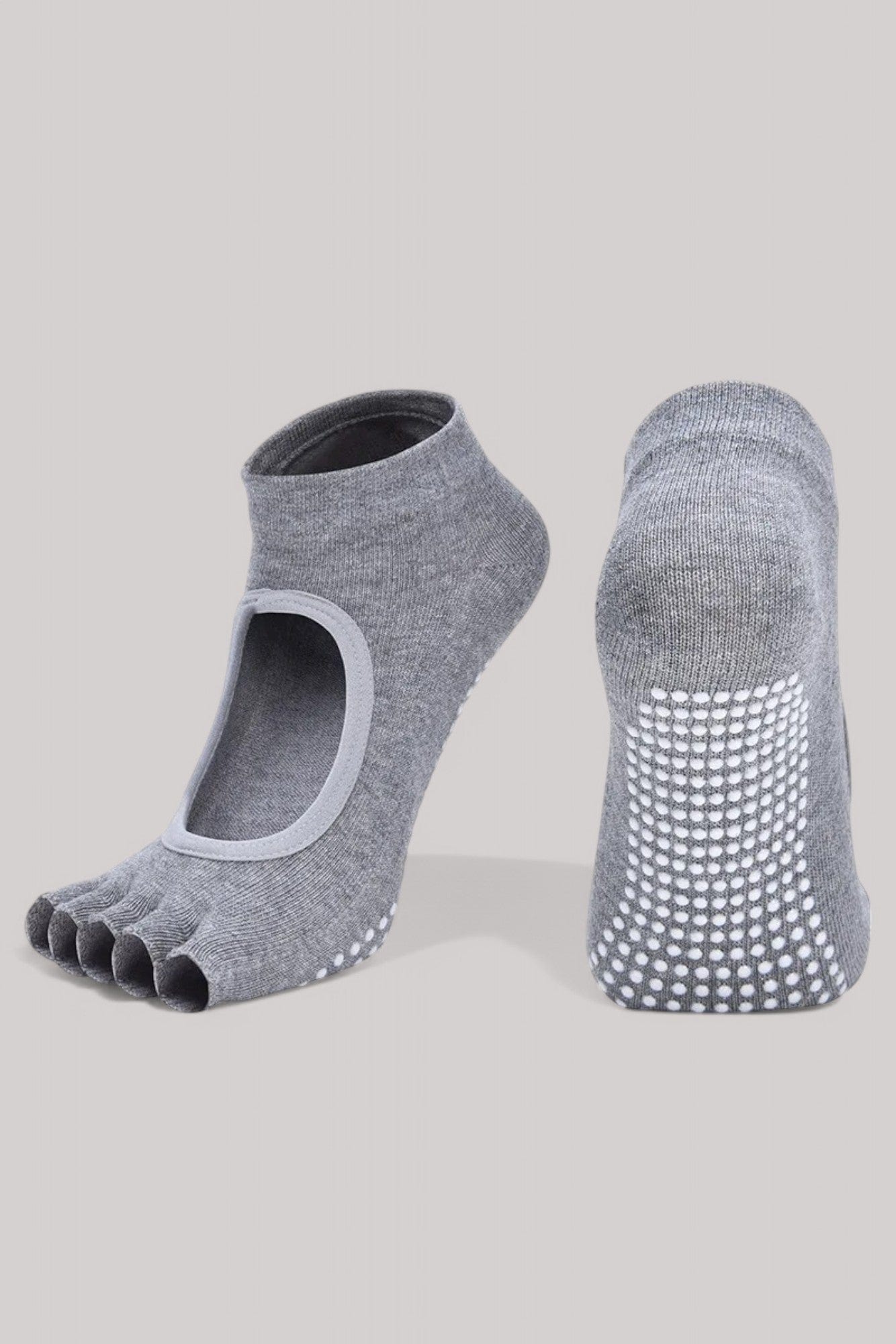 Chaussettes Pilates | Sans Doigts Gris / 35/40