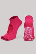 Chaussettes Pilates | Sans Doigts Rouge Rose / 35/40
