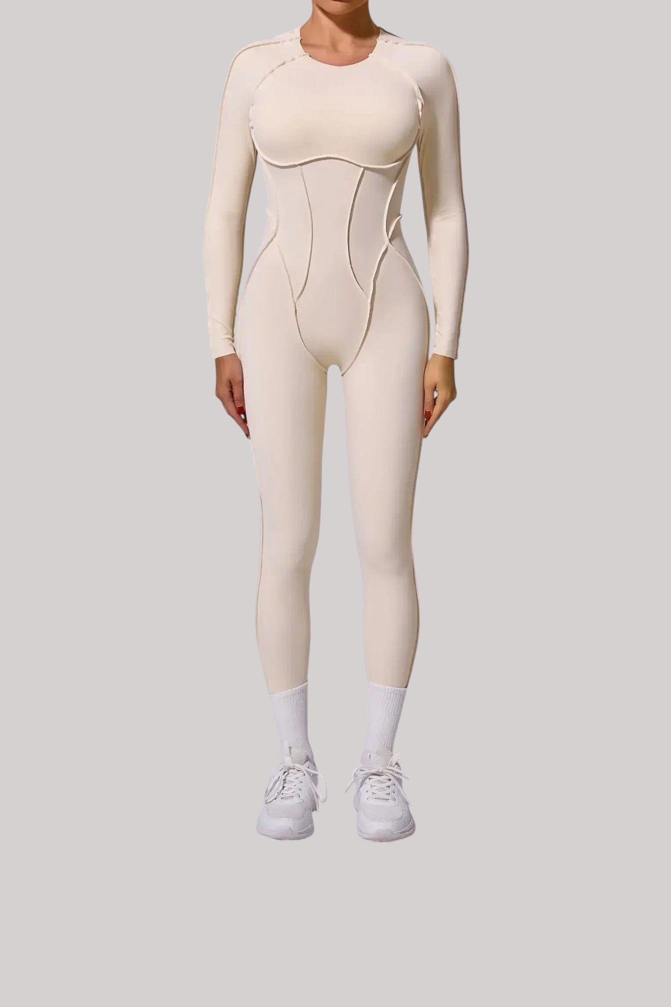 Combinaison Femme Manches Longues | Couture Beige / S