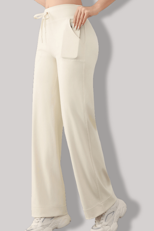 Pantalon Pilates Femme | Evasé Blanc / S