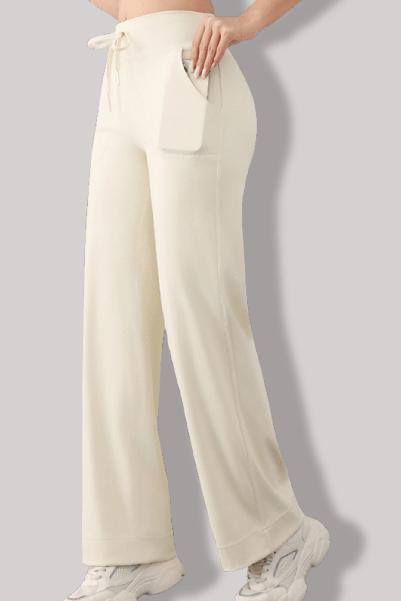 Pantalon Pilates Femme | Evasé Blanc / S