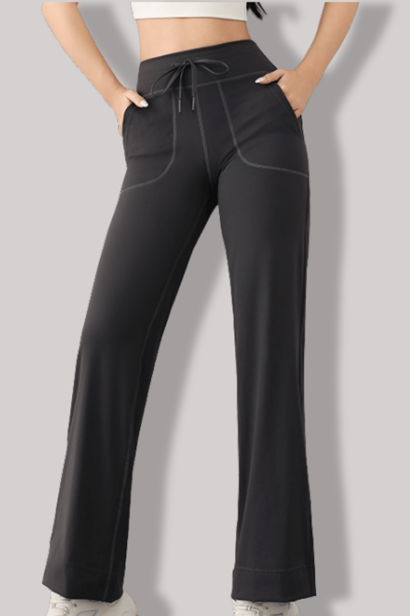 Pantalon Pilates Femme | Evasé Gris / S