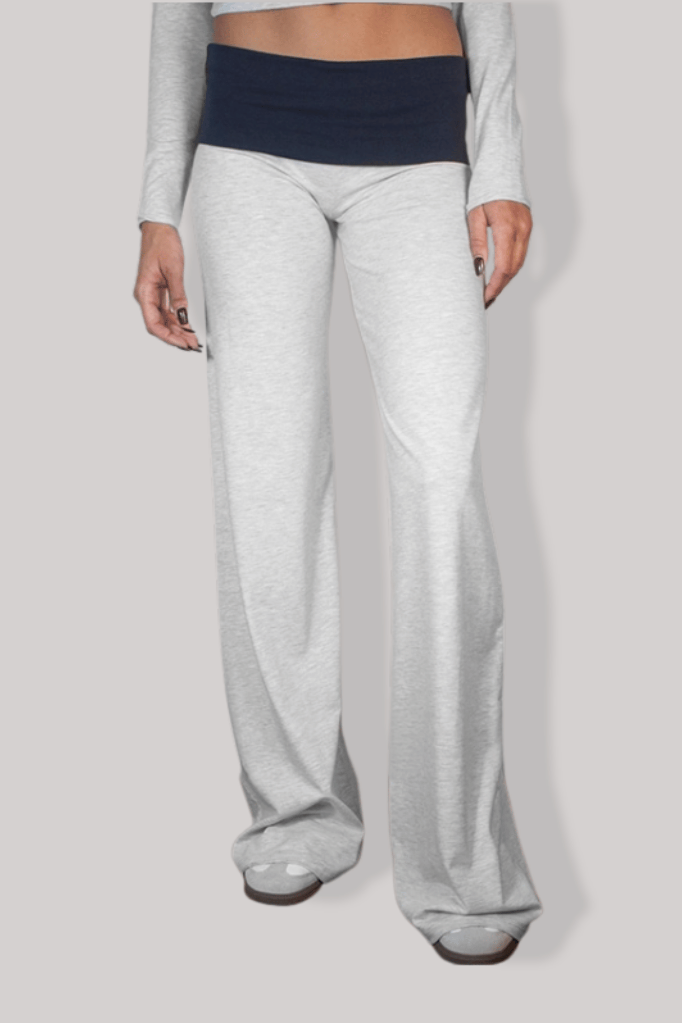 Pantalon Pilates Femme | Wrap Gris - Bleu Marine / S