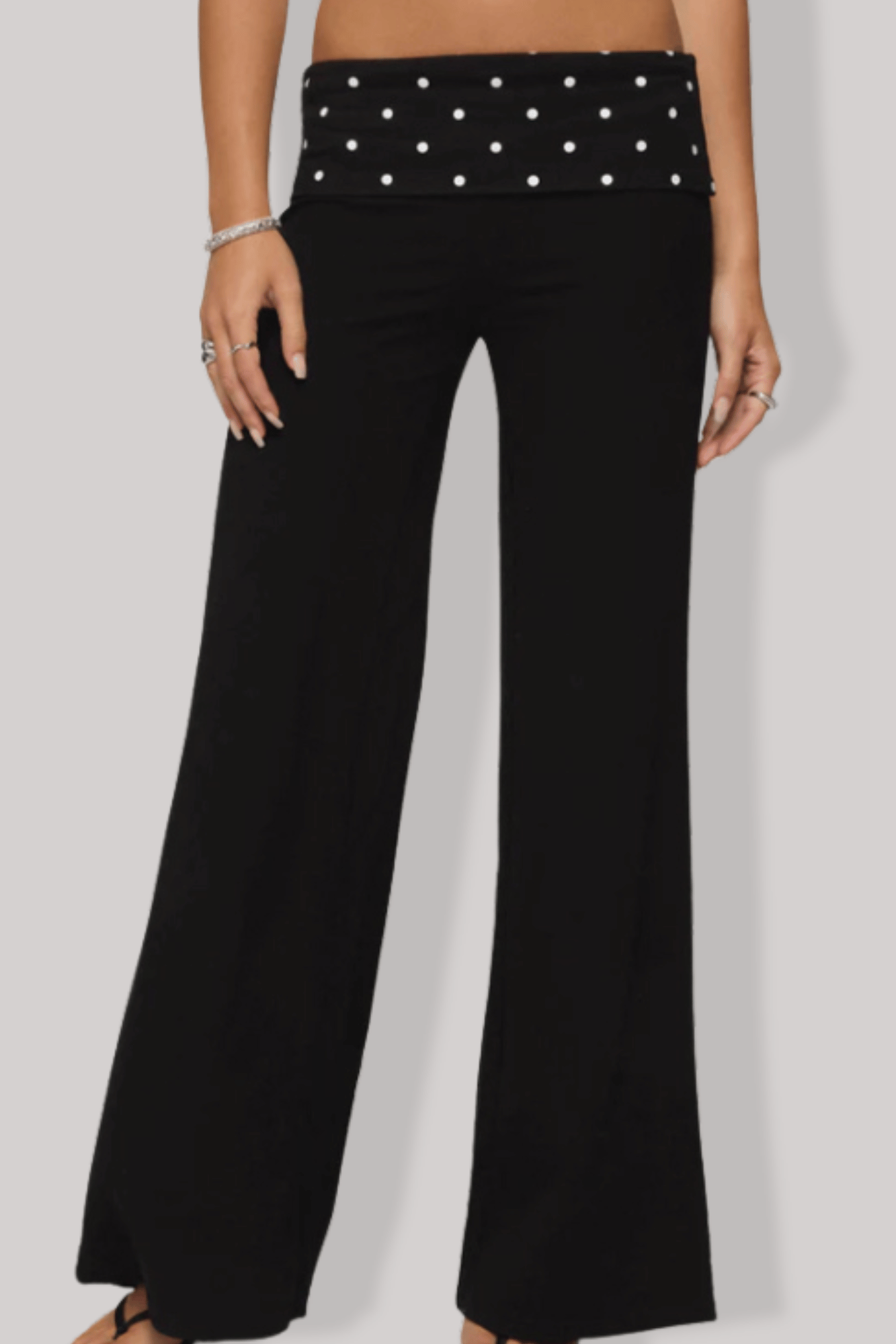 Pantalon Pilates Femme | Wrap Noir - Pois / S