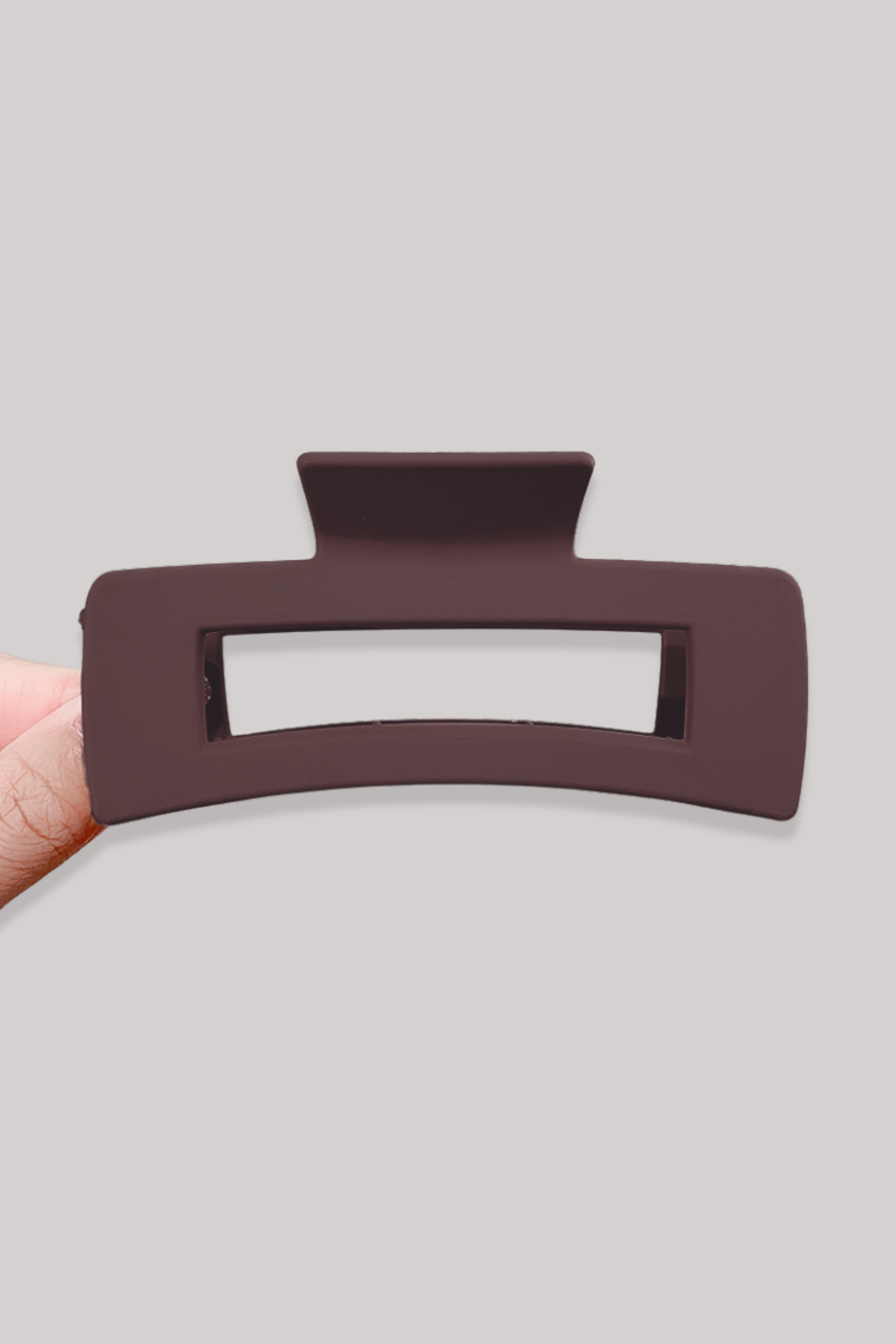 Pince à Cheveux | Rectangulaire 10.5 cm Chocolat