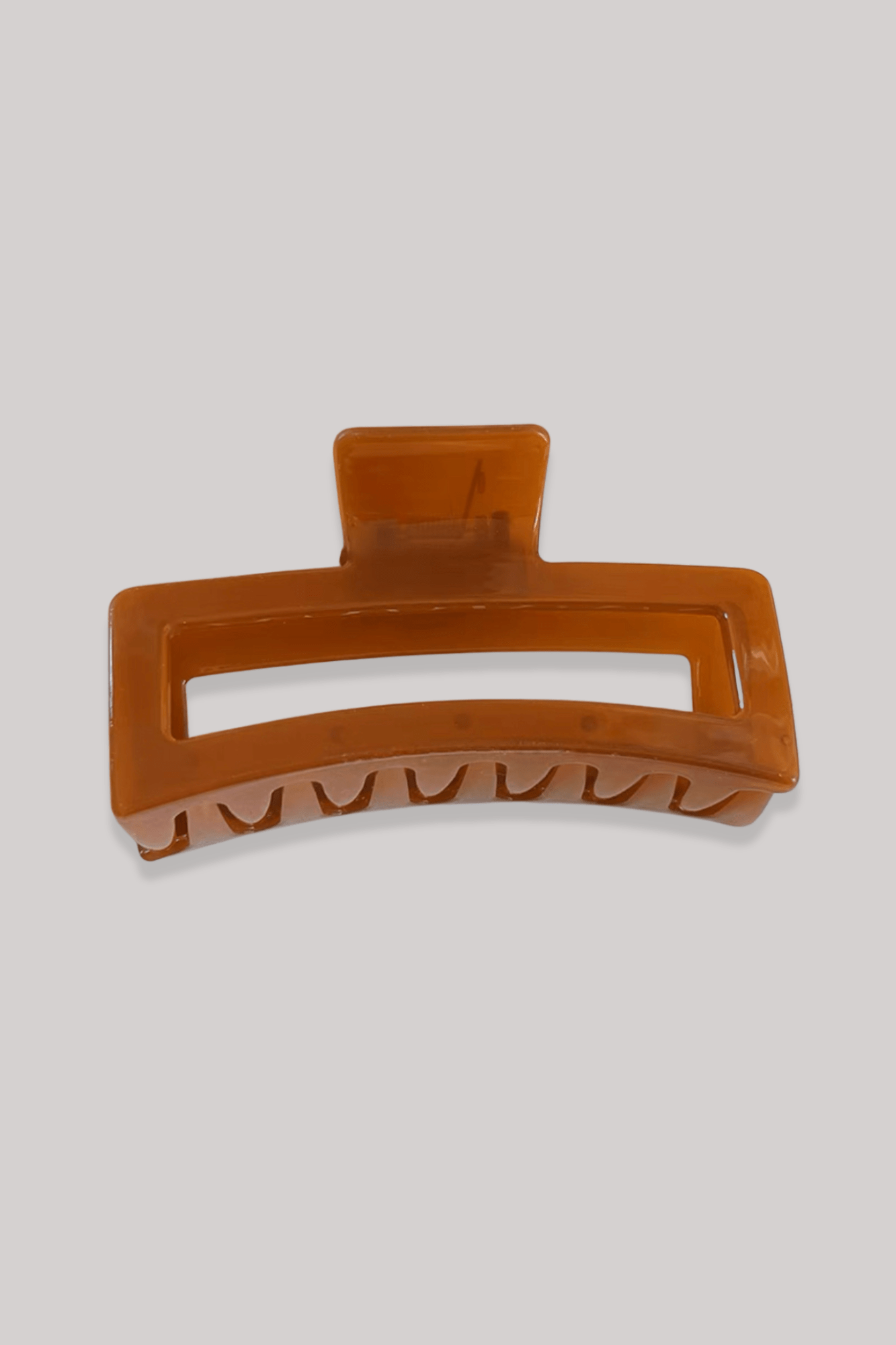 Pince à Cheveux | Rectangulaire 13 cm Marron Transparent