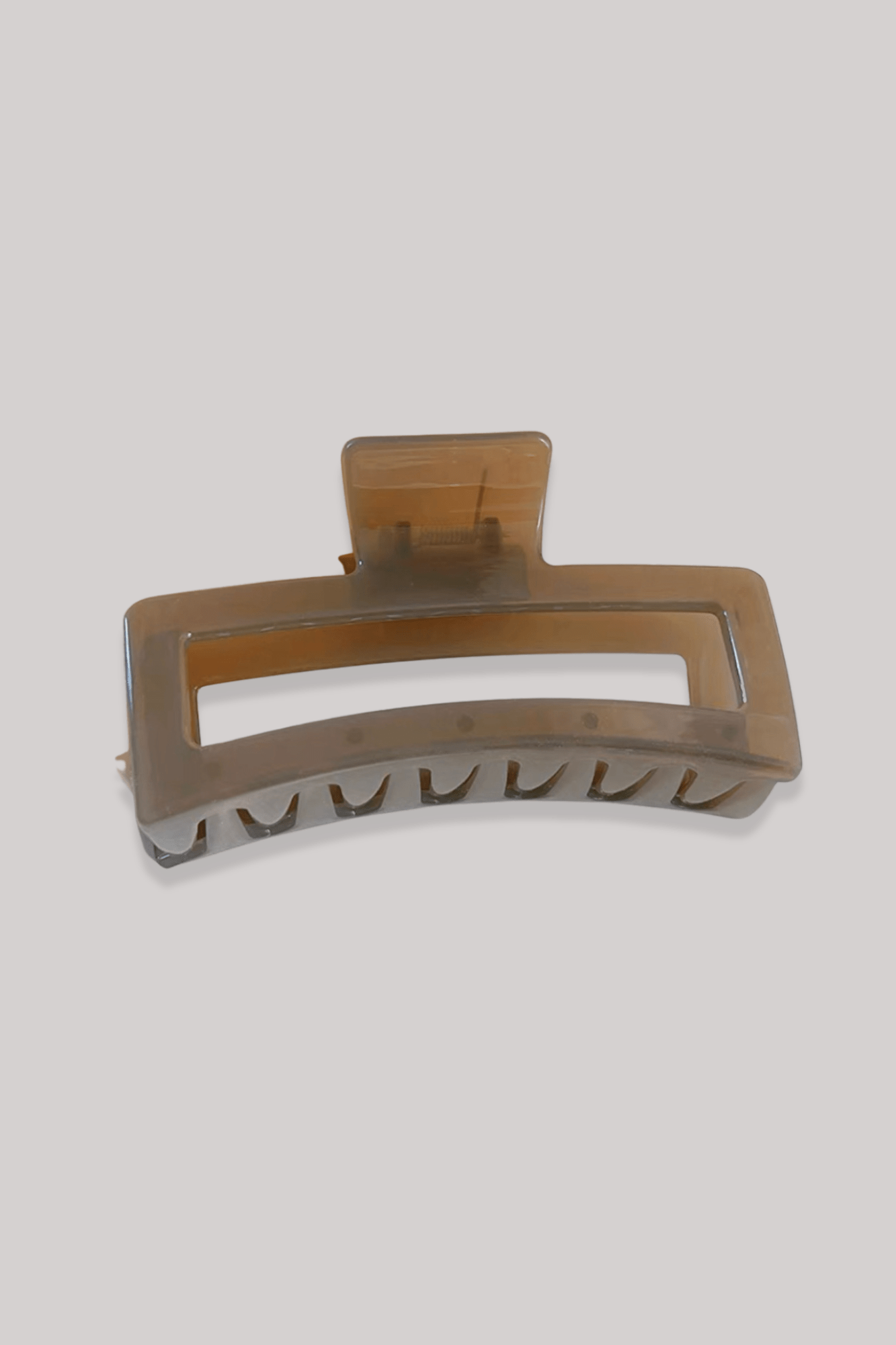 Pince à Cheveux | Rectangulaire 13 cm Marron Transparent 3