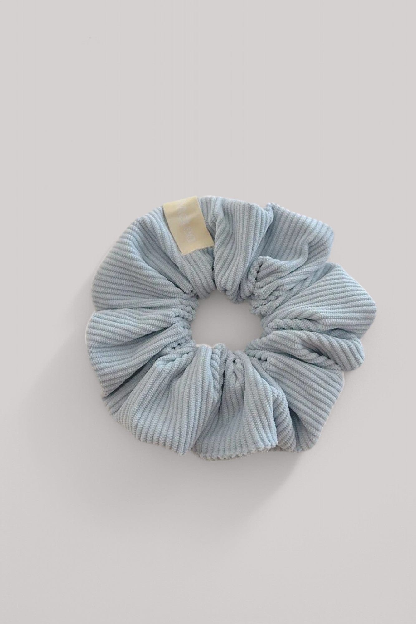 Scrunchie – Velour Côtelé Bleu